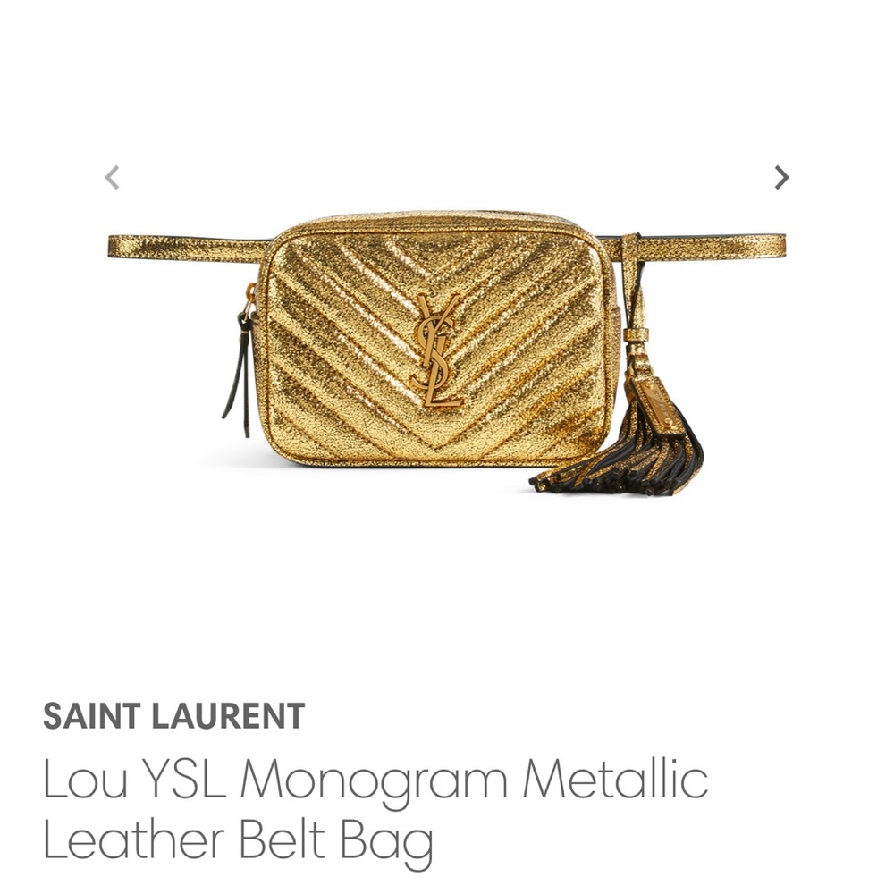 COPY - Ysl monogram metallic gold leather belt bag ** never sold canceled